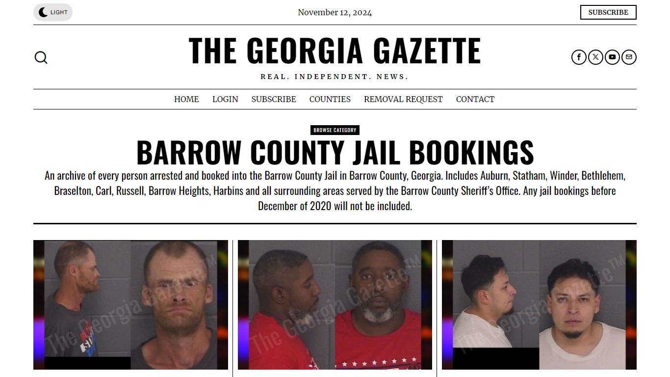 Barrow County Jail Bookings – The Georgia Gazette