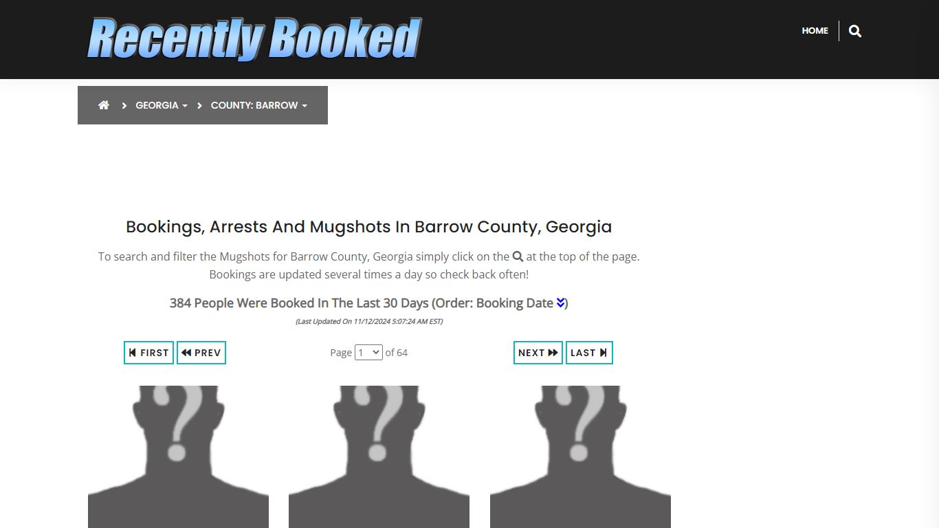 Bookings, Arrests and Mugshots in Barrow County, Georgia - Recently Booked