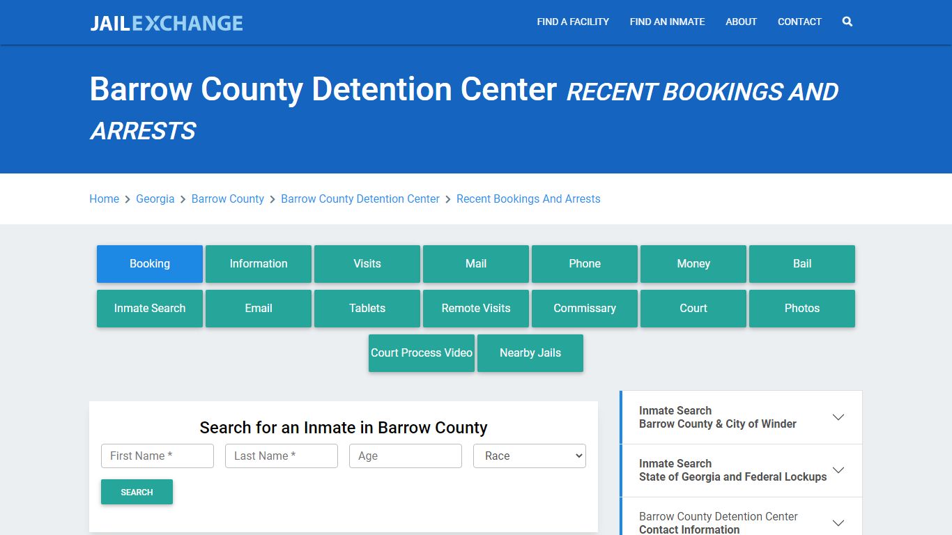 Barrow County Detention Center Recent Bookings And Arrests - Jail Exchange